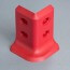 Angle externe rouge pour plinthe PVC à lèvres souples sans bouchons