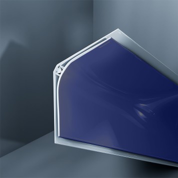 Congé d'angle interne PVC bleu nuit ocean deep 30 mm x 30 mm en 2 parties Altro pour habillage angle panneaux muraux épaisseur 2,5 mm