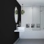 Réalisation paroi salle de bain avec Panneau mural décoratif intérieur PVC Satiné Noir "Dakota" Altro Whiterock Satins
