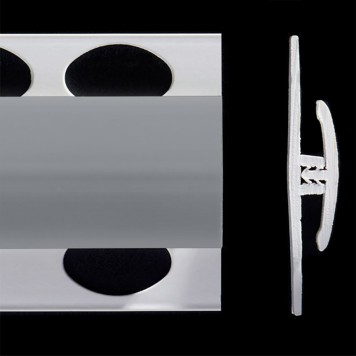 Profilé de jonction gris souris brillant 2 parties pour panneaux muraux ALTRO de 2,5 mm d'épaisseur