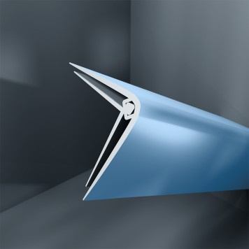 Baguette d'angle externe (sortant) PVC bleu flint 40 mm x 40 mm en 2 parties ALTRO pour panneaux muraux épaisseur 2,5 mm