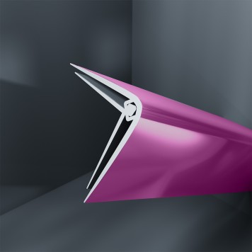 Baguette d'angle externe (sortant) PVC violet feng shui 40 mm x 40 mm en 2 parties ALTRO pour panneaux muraux épaisseur 2,5 mm