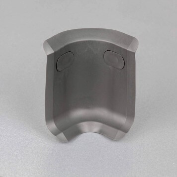 Angle interne gris foncé pour plinthe PVC à lèvres souples avec bouchons insérés