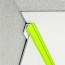 Congé d'angle interne vert key lime pour plaques PVC épaisseur 2-3 mm en situation