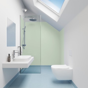 Panneau mural décoratif intérieur PVC Satiné Vert "Serenity" Altro Whiterock Satins pour salle de bains 2
