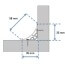 Dimensions congé d'angle sans lèvres souples posé