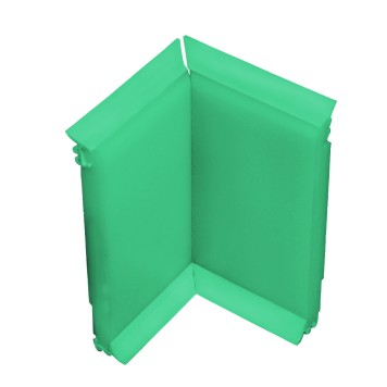 Angle interne pour plinthe Polyéthylène verte avec découpe pour U de sol