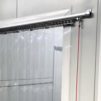 Rideau à lanières PVC coulissant trafic intensif standard neutre sur mesure (582)