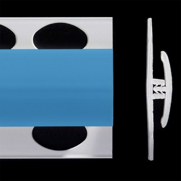 Profilé de jonction bleu profond brillant 2 parties pour panneaux muraux ALTRO de 2,5 mm d'épaisseur