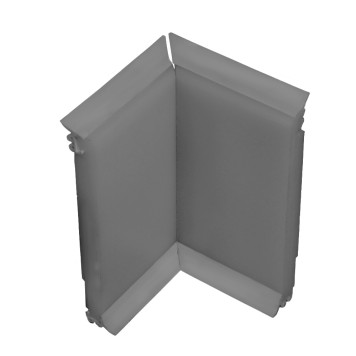 Angle interne pour plinthe Polyéthylène grise avec découpe pour U de sol