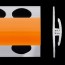 Profilé de jonction orange brillant 2 parties pour panneaux muraux ALTRO de 2,5 mm d'épaisseur