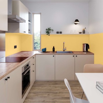 Panneau mural décoratif intérieur PVC Satiné Jaune "Honeydew" Altro Whiterock Satins pour salle de bains 3