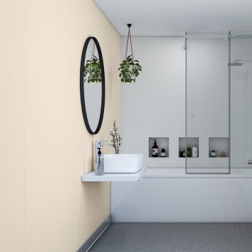 Panneau mural décoratif intérieur PVC Satiné Beige "Oyster" Altro Whiterock Satins pour salle de bains 3
