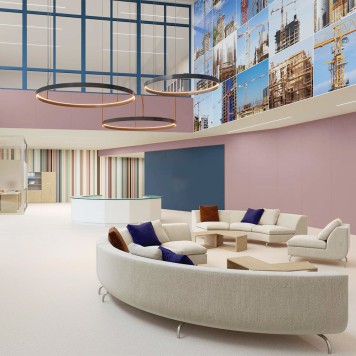 Réalisation crédence cuisine avec Panneau mural décoratif intérieur PVC Satiné Rose "Blush" Altro Whiterock Satins