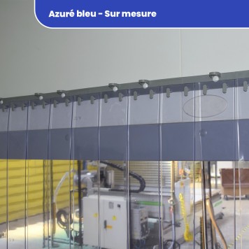 Rideau standard azuré bleu transparent sur mesure 2