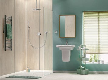 Plaque pvc imitation chêne clair salle de bain
