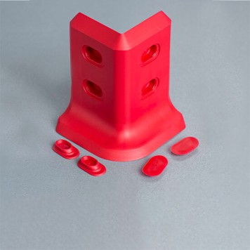 Angle externe rouge pour plinthe PVC à lèvres souples