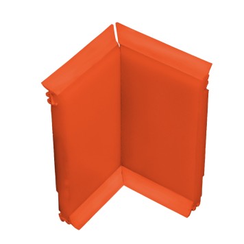 Angle interne pour plinthe Polyéthylène orange avec découpe pour U de sol