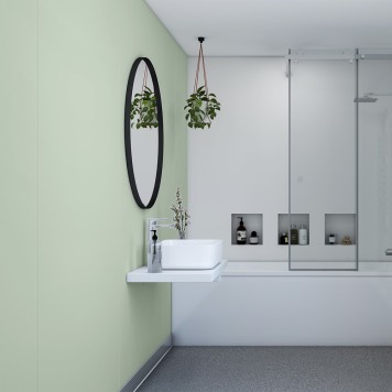 Panneau mural décoratif intérieur PVC Satiné Vert "Serenity" Altro Whiterock Satins pour salle de bains 3