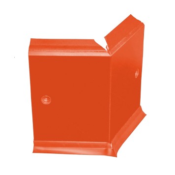 Angle interne pour plinthe Polyéthylène orange avec découpe pour U de sol