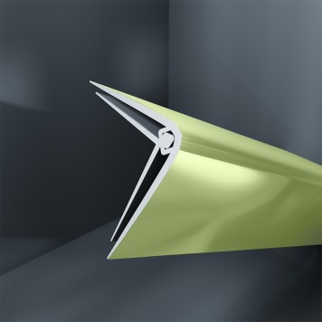 Baguette d'angle externe (sortant) PVC vert eau de chic 40 mm x 40 mm en 2 parties ALTRO pour panneaux muraux épaisseur 2,5 mm