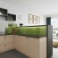 Crédence cuisine réalisée avec avec panneau mural décoratif brillant vert Altro Whiterock Chameleon "Key Lime"