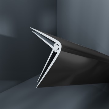 Baguette d'angle externe (sortant) PVC noir liquorice 40 mm x 40 mm en 2 parties ALTRO pour panneaux muraux épaisseur 2,5 mm