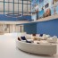 Réalisation crédence cuisine avec Panneau mural décoratif intérieur PVC Satiné Bleu "Ozone" Altro Whiterock Satins