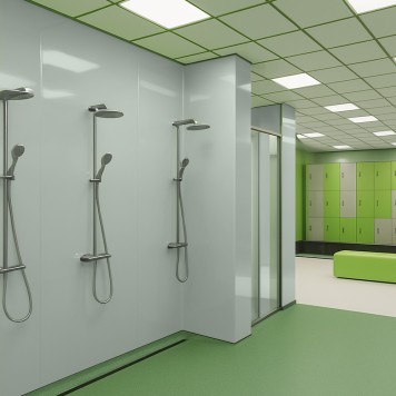 Panneau mural décoratif brillant jaune Altro Whiterock Vert Amande Ice Queen pour salle de bain 2