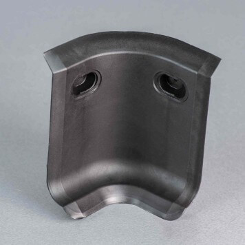 Angle interne noir pour plinthe PVC à lèvres souples sans bouchons