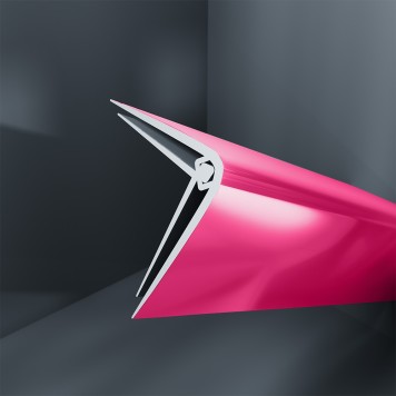 Baguette d'angle externe (sortant) PVC rose shocking pink 40 mm x 40 mm en 2 parties ALTRO pour panneaux muraux épaisseur 2,5 mm