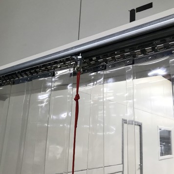 Rideau a lanieres PVC coulissant double rail (857)