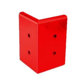 Angle externe pour lisse de protection murale PEHD rouge