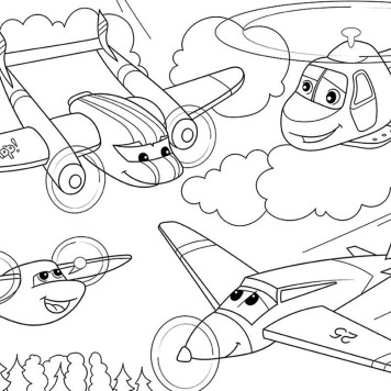 Visuel Panneau mural PVC fresque murale à colorier effaçable à sec Motif Planes Avions pour enfants