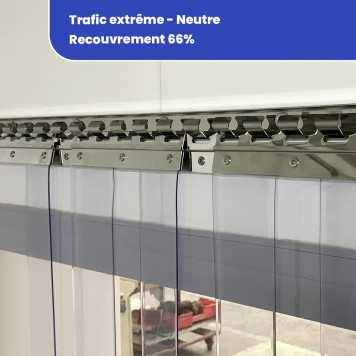 Rideau à lanières trafic intensif standard neutre recouvrement 36% (728) 2