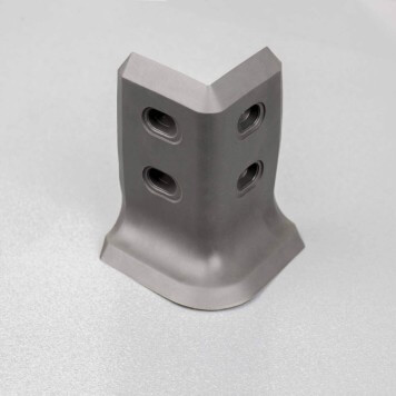 angle externe gris foncé pour plinthe PVC à lèvres souples sans bouchons