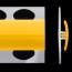Profilé de jonction jaune brillant 2 parties pour panneaux muraux ALTRO de 2,5 mm d'épaisseur