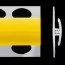 Profilé de jonction jaune brillant 2 parties pour panneaux muraux ALTRO de 2,5 mm d'épaisseur
