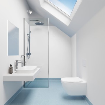 Panneau mural décoratif intérieur PVC Satiné Blanc "Ice" Altro Whiterock Satins pour salle de bains 2