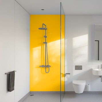 Panneau mural décoratif brillant jaune Altro Whiterock Chameleon Taxi Cab pour salle de bain