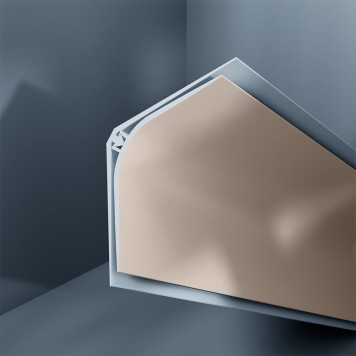 Congé d'angle interne PVC marron beige fawn 30 mm x 30 mm en 2 parties Altro pour habillage angle panneaux muraux épaisseur 2,5 mm