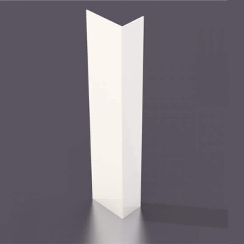 Corniere PVC 100 x 60 mm - épaisseur 2,5 mm - Blanc 9010