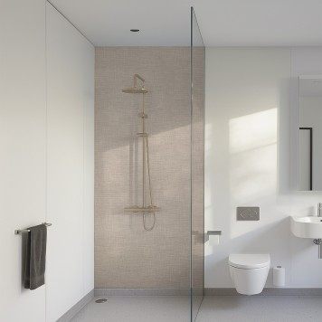 panneau mural pvc décoratif motif lin naturel pour salle de bain