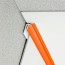Congé d'angle interne orange juicy lucy pour plaques PVC épaisseur 2-3 mm en situation