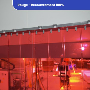 Rideau standard rouge transparent recouvrement 100% 2