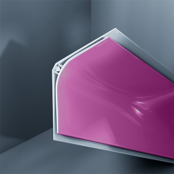 Congé d'angle interne PVC violet feng shui 30 mm x 30 mm en 2 parties Altro pour habillage angle panneaux muraux épaisseur 2,5 mm