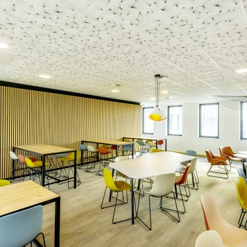 dalle faux plafond ombelle ardoise cantine