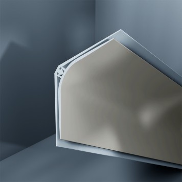 Congé d'angle interne PVC gris urban 30 mm x 30 mm en 2 parties Altro pour habillage angle panneaux muraux épaisseur 2,5 mm