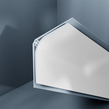 Congé d'angle interne PVC blanc gris cesco 30 mm x 30 mm en 2 parties Altro pour habillage angle panneaux muraux épaisseur 2,5 mm
