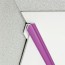 Congé d'angle interne violet feng shui pour plaques PVC épaisseur 2-3 mm en situation